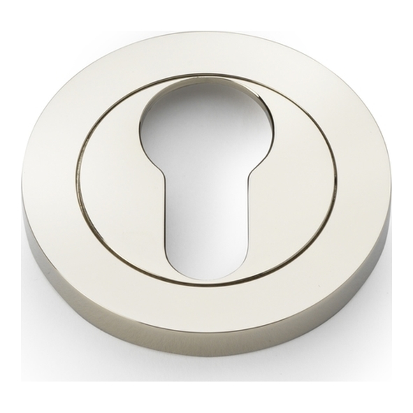 AW390PNPVD • For Euro Cylinder • Polished Nickel • Alexander & Wilks Concealed Fix Round Escutcheon